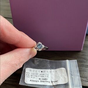 Dainty Blue Clover Ring